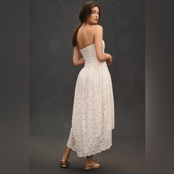 Anthropologie Bardot Felicidad Strapless Lace High-Low Dress 6 NWT - Picture 2 of 8